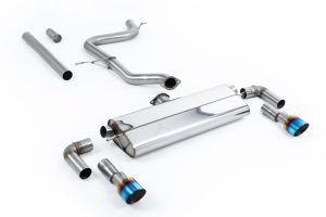  Cat Back Non-Resonated (Louder) GTI Dual Outlet Style with Burnt Titanium Trims - Requires Golf Mk7.5 GTI Rear Valance