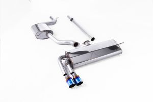  Cat Back Resonated GTD Twin Outlet Style with Burnt Titanium Trims - Requires Golf Mk7.5 GTD Rear Valance - EC Approved