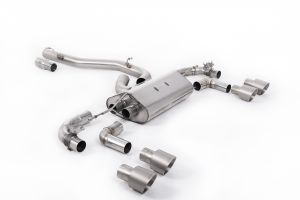  80mm / 3.15 inch Valved Race System  - Non Resonated (Louder) with Titanium GT-100 Round Tips