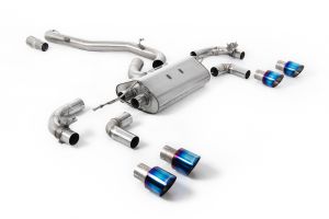  80mm / 3.15 inch Valved Race System  - Non Resonated (Louder) with Burnt Titanium GT-100 Round Tips