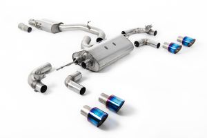  80mm / 3.15 inch Valved Race System  - Resonated with Burnt Titanium GT-100 Round Tips