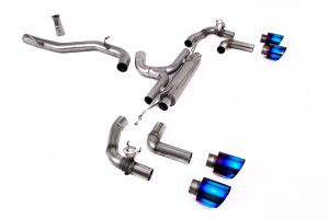  Race (Loudest) - 80mm / 3.15 inch System with Burnt/Blue Titanium GT-115 Trims