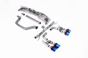  OPF/GPF Back - Golf R Style - Race (Loudest) with Burnt / Blue Titanium GT-115 Tips