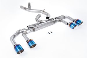  80mm / 3.15 inch System - Race Non Valved (Loudest) with Burnt / Blue Titanium GT-115 Trims