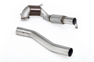  94mm / 3.7inch ID Turbo Outlet to 80mm / 3.15inch Downpipe with 200CPSI NO CEL Race Cat - Fits with Milltek Cat Back System Only