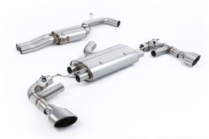 Milltek Sport  80mm Resonated Cat Back with Brushed Titanium Trims - EC Approved Audi  TT Mk3  TTRS 2.5TFSI Quattro (OPF/GPF Models)