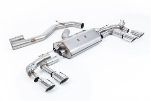 Milltek Sport 80mm Non-Resonated Cat Back with Polished Ovals (Louder) Audi S3 2.0TFSI Quattro Sportback 310PS 8Y (OPF/GPF Models Only)