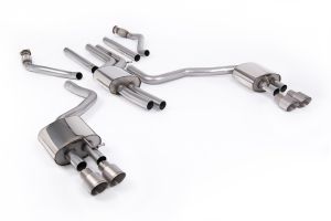 Milltek Sport Resonated Cat Back with Quad GT-100 Brushed Titanium Trims Audi A6 3.0TFSI V6 (S-Line Facelift Models Only) C7.5