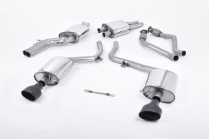 Milltek Sport EC-Approved. Dual Oval Cerakote Black Tips Audi S4 3.0 Supercharged V6 B8