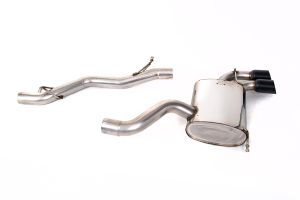 Milltek Sport Non-resonated (louder). Ceramic Black Tips Audi S3 2.0 T quattro 3-Door 8P