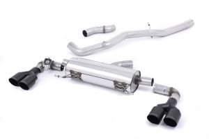 Milltek Sport Non-resonated (louder). Quad Cerakote Black Round Tips Audi S1 2.0 TFSI quattro