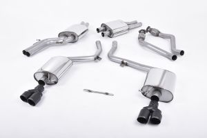 Milltek Sport EC-Approved. Quad Cerakote Black Tips Audi S4 3.0 Supercharged V6 B8