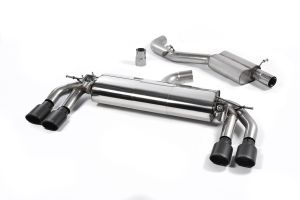 Milltek Sport  Resonated (Quieter) with Cerakote Black Oval Tips - EC Approved Audi  TT Mk3  TTS 2.0TFSI Quattro (Non-OPF/GPF Models)