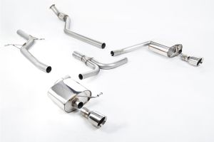 Milltek Sport Non-Resonated Dual-outlet. Requires A4 3.2 S line dual-outlet rear valance. Requires additional hanger bracket (Part # 8K0253144M) from your local Audi dealer Audi A4 2.0 TFSI S line B8 (2WD and quattro manual-only) Saloon & Avant