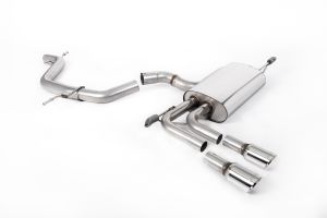 Milltek Sport Non-resonated (louder) GT-80 Polished Trims Audi A3 2.0T FSI 2WD 5 door Sportback