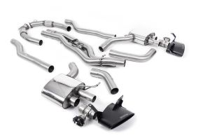 Milltek Sport Cat Back System Non Resonated (Twin 80mm) with Cerakote Black Oval Trims - (Loudest) Does not requires cutting of the OE system  Audi RS6 C8 4.0 V8 bi-turbo in Performance Edition (Non OPF/GPF Models - USA/ROW Models)