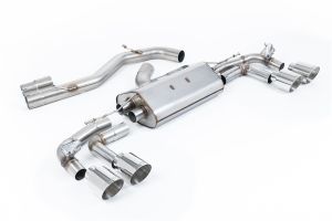 Milltek Sport 80mm Non-Resonated Cat Back with Polished Trims (Louder) Audi S3 2.0TFSI Quattro Sportback 310PS 8Y (OPF/GPF Models Only)