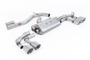 Milltek Sport 80mm Non-Resonated Cat Back with Titanium Trims (Louder) Audi S3 2.0TFSI Quattro Sportback 310PS 8Y (OPF/GPF Models Only)