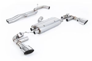 Milltek Sport  80mm Non-Resonated (Loudest) Cat Back with Polished Trims Audi  TT Mk3  TTRS 2.5TFSI Quattro (Non-OPF/GPF Models)