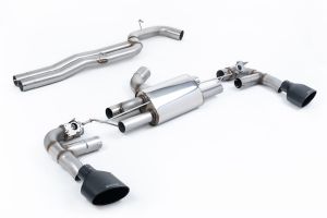 Milltek Sport 80mm Race Non-Resonated Cat Back with Cerakote Black Trims (Loudest) Audi RS3 Sportback 400PS (8V MQB - Facelift Only) - Non-OPF/GPF Models