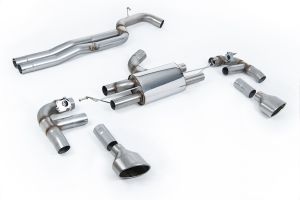 Milltek Sport 80mm Race Non-Resonated Cat Back with Titanium Trims (Loudest) Audi RS3 Saloon / Sedan 400PS (8V MQB) - Non-OPF/GPF Models