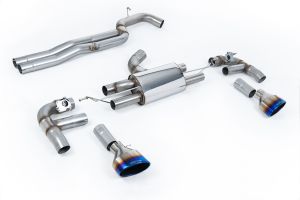 Milltek Sport 80mm Race Non-Resonated Cat Back with Burnt Titanium Trims (Loudest) Audi RS3 Saloon / Sedan 400PS (8V MQB) - Non-OPF/GPF Models