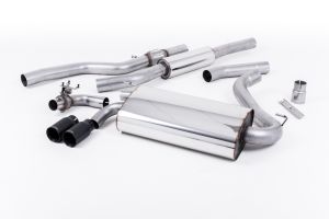 Milltek Sport  OE-style twin-outlet. Non-resonated (louder). Cerakote Black tips BMW  4 Series  F32 428i Coupé (Automatic Gearbox‚ without Tow Bar‚ None xDrive & N20 Engine Only)