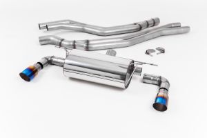 Milltek Sport  Cat Back Resonated with Burnt Titanium GT-90 Trims (EC Approval Coming Soon) BMW  1 Series  M140i 3 & 5 Door (F20 & F21 LCI‚ Non-OPF & None xDrive)