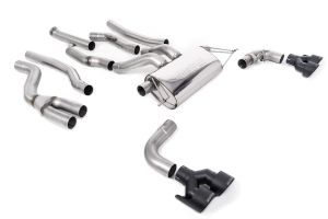 Milltek Sport  OPF/GPF Bypass with Quad GT-100 Cerakote Black Trims (Does NOT Require OE System to be Cut) - Requires Stage 2 ECU Software or OPF/GPF Bypass Module BMW  2 Series  M240i Coupé (G42 XDrive OPF/GPF Models Only)