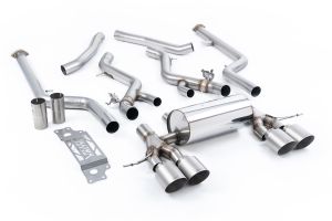 Milltek Sport  Cat Back - Non-Resonated (Loudest) with GT-115 Brushed Titanium Trims - Requires Stage 2 ECU Remap or OPF/GPF Bypass Modules BMW  2 Series  M2 Coupe (G87 S58 OPF/GPF Models)