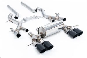 Milltek Sport  Secondary Cat Back System - Non-Resonated with GT-115 Cerakote Black Trims BMW  2 Series  M2 Coupe (G87 S58 NAS Non-OPF/GPF Models)