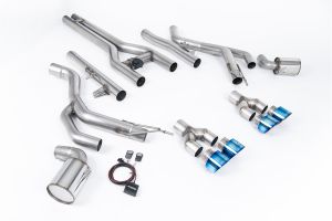 Milltek Sport  Active 'H' System with Burnt/BlueTitanium GT-100 Tips Dodge / RAM  Challenger  SRT Hellcat (inc Redeye and Widebody Models)