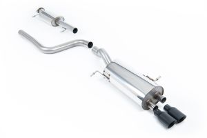 Milltek Sport  Resonated (quieter) with Cerakote Black Tips. EC-Approved Ford  Fiesta  Mk7/Mk7.5 ST 1.6 litre EcoBoost 182PS & ST200