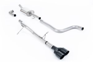 Milltek Sport  Non Res (Louder) Cat Back with Twin GT-90 Cerakote Black Trims - Required Fiesta ST Valance Ford  Fiesta  Mk8 1.0T EcoBoost ST-Line 3 & 5 Door (Non-OPF/GPF Models Only)