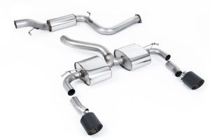 Milltek Sport  Resonated (quieter) with Jet-115 Carbon Trims Ford  Focus  MK2 RS 2.5T 305PS