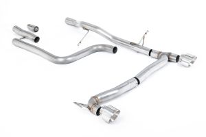 Milltek Sport  GPF/OPF Back Non-Resonated (Louder) with Polished GT-100 Trims - Requires Maxton Diffuser Ford  Fiesta  Mk8 1.0T EcoBoost ST-Line 3 & 5 Door (155ps Hybrid OPF/GPF Models Only) - Maxton Designs Dual Outlet Kits