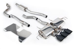 Milltek Sport  Part Resonated (Road+) Valved Catback with GT-115 Cerakote Black Trims Honda / Acura  Civic  Type R FL5 2.0 i-VTEC (Both OPF/GPF & Non OPF/GPF Models)
